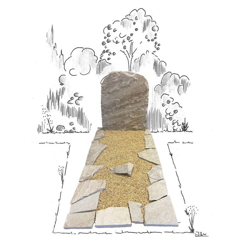 Palisander ruwe flagstone omranding