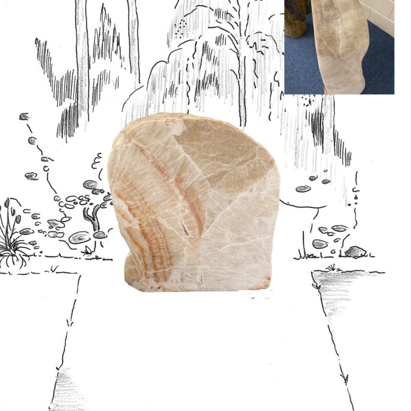 Onyx Henan ruwe steen met vlakke voorkant