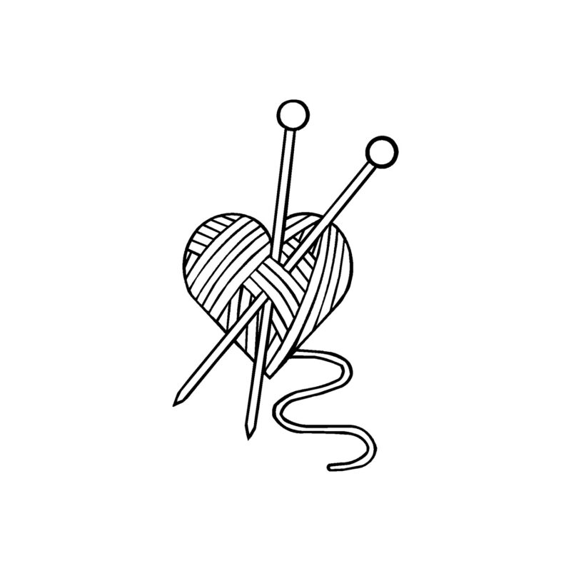 Hart 6 met breipennen