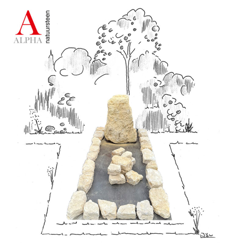 Kunradersteen met ruwe omranding