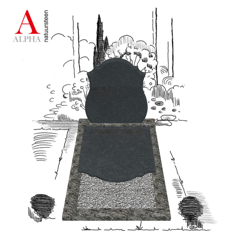 Olive green omranding en klassieke zwart gezoete letterplaat en dekplaat