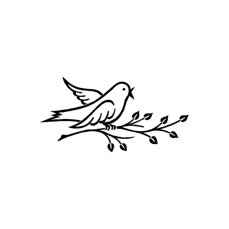 Vogel met tak 1