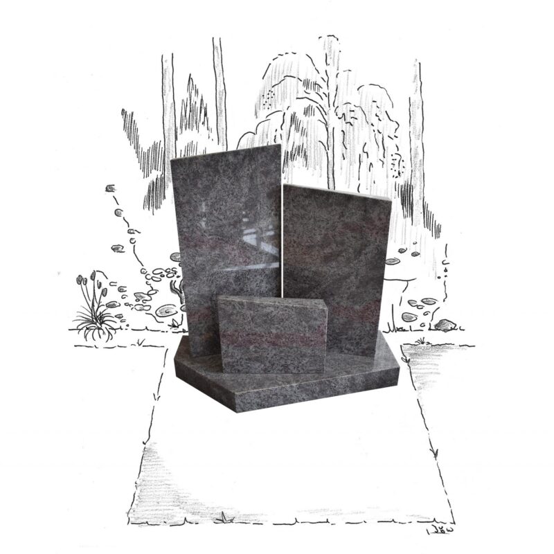 Orion graniet staand monument drie luik