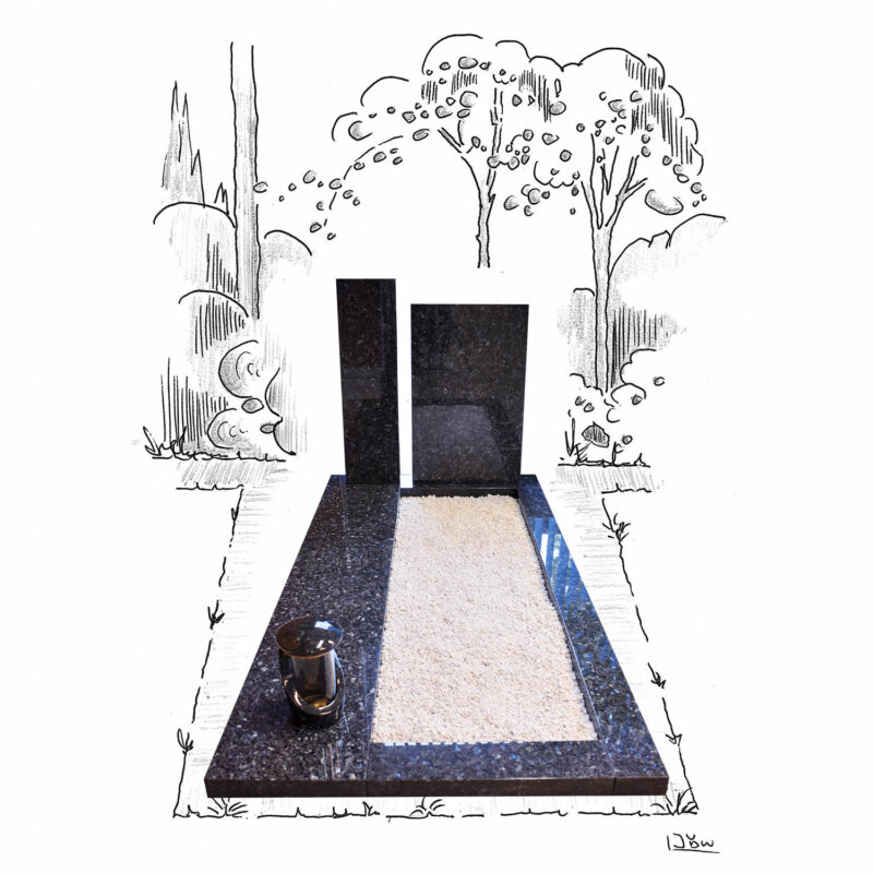 Licht Labrador compleet monument met brede band