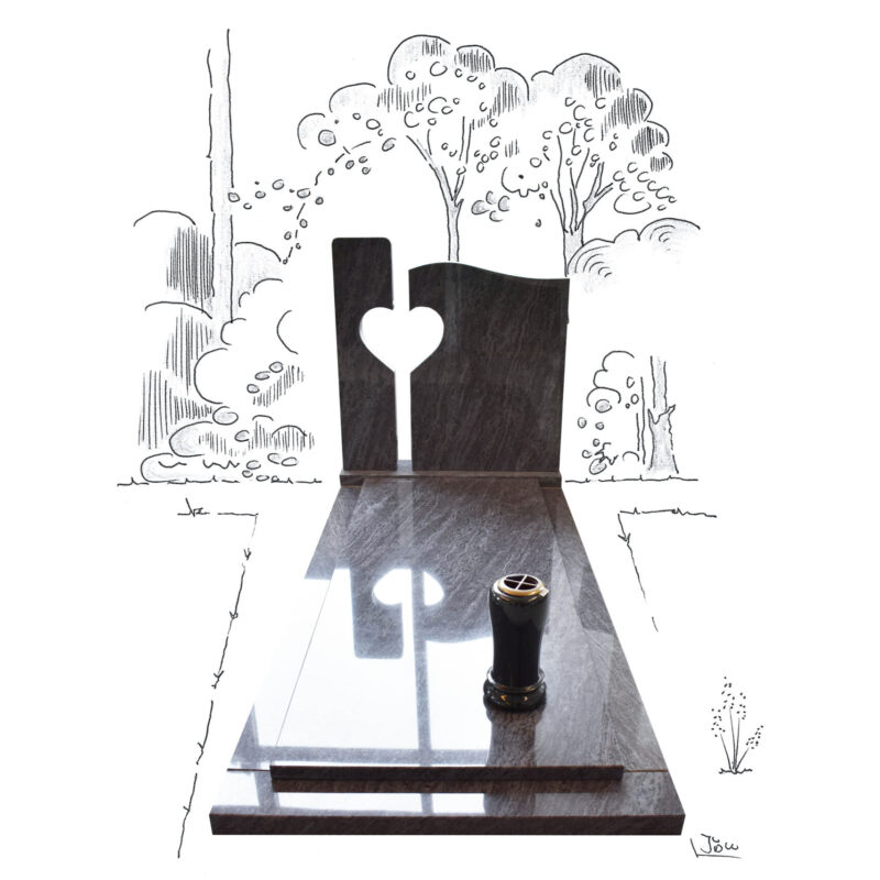 Orion compleet monument met hart uit twee zuilen