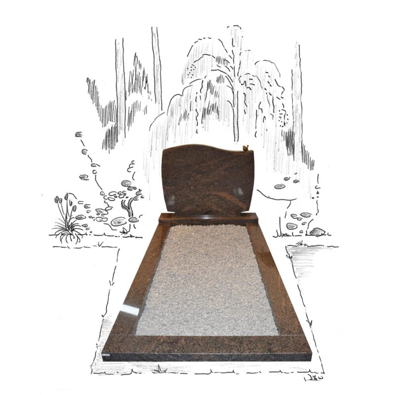 Dakota graniet compleet monument golfkop model met marmerslag